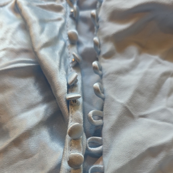 NEW FOR LOVE AND LEMONS JAMES BLUE SATIN MAXI GOWN DRESS SIZE XS - Picture 3 of 9